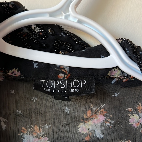 Top shop sheer floral button up - Picture 4 of 5